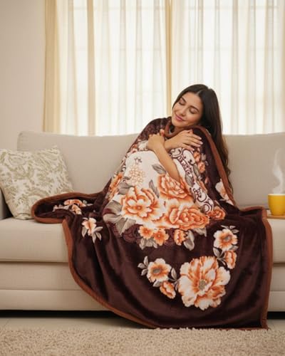 Image of Signature Single Bed Mink Blanket Single Ply for Extreme Winters (Brown)