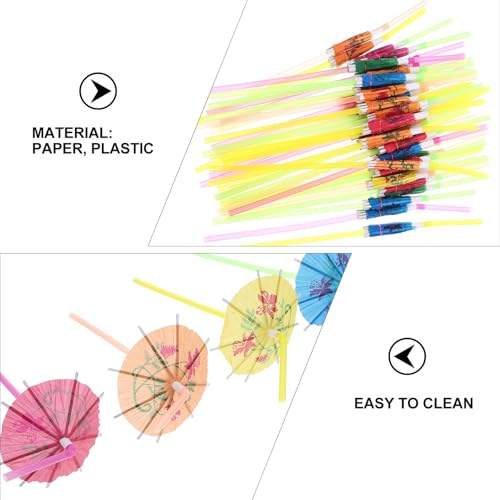 Beaupretty 100 pitillos desechables coloridos con forma de flor miniatura 3