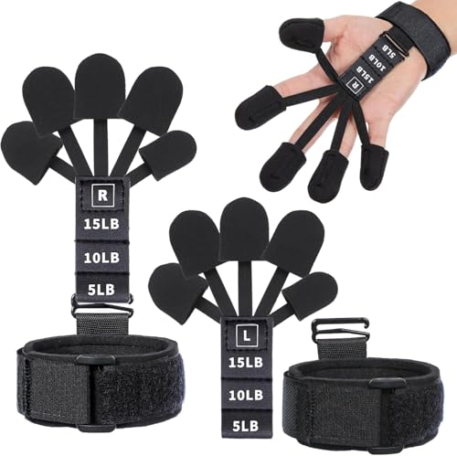 2 Stück Finger Extensor - 6 Level Hand Gripper 4.0 Einstellbare Fingertrainer für verbessert die Finger Funktion
