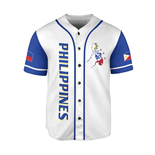 Leeprints Personalized Philippines Baseball Jersey, Filipino Flag Baseball Jersey, Philippines Shirts, Philippines Flag Shirt miniatura 3