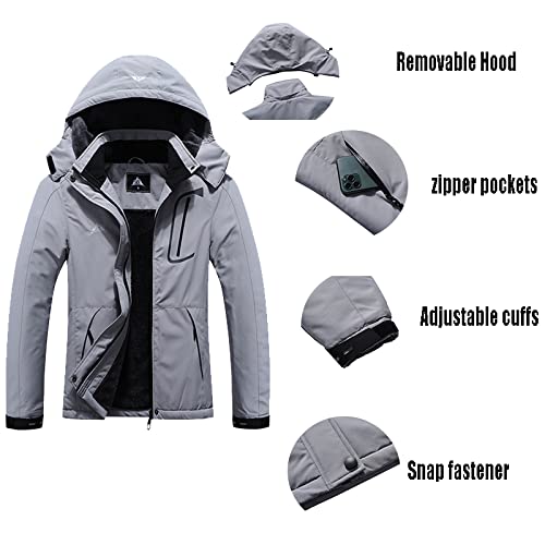 Image of MOERDENG Women's Waterproof Ski Jacket Warm Winter Coat Outdoor Windbreaker Hiking Snowboarding Jacket