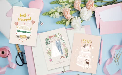 Gooji 5x7 Wedding Greeting Cards with Envelopes (Bulk 10-Pack) Matching Peel-and-Seal Envelopes, Multicolor, 5" x 7" - Image 3