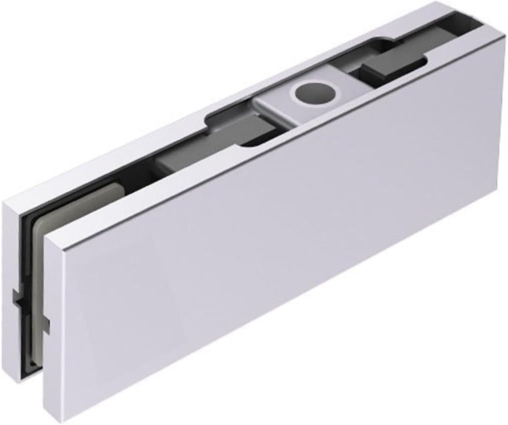 1PCS Glass Door Clamp Indoor And Outdoor Universal Ground Spring Accessories Upper And Lower Door Clamp Top Shaft Piece 8-12mm(Lock clip 1pcs)