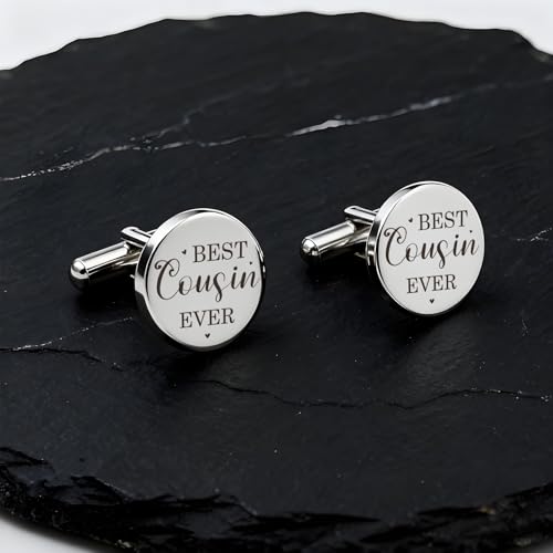 Mancuernas de acero inoxidable plateado para hombre miniatura 7