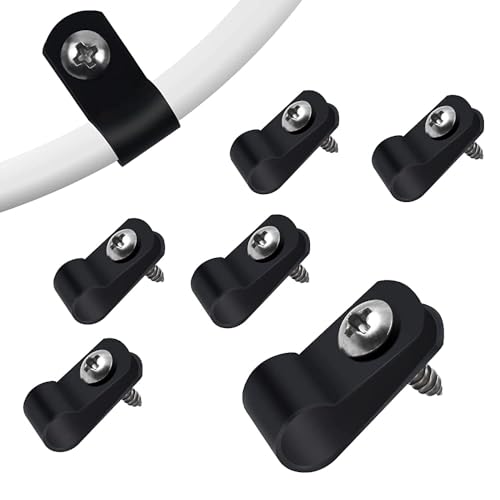 Aroidful Lot de 100 Clips Câble type R de 8,4 mm en Nylon Noir avec vis
