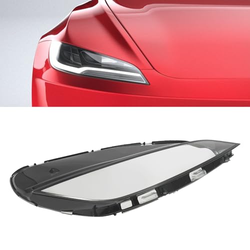 NTINGDE Front Right Headlight Lens Cover Compatible with Tesla Model 3 2024-2025 Right Side Car Headlamp Lens Cover Headlight Cover Headlamp Cover Clear, Black (Right)