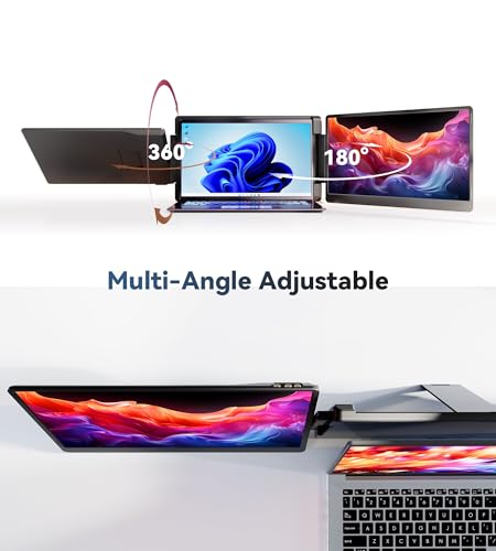 Image of Laptop Screen Extender, 14 inch 1200P FHD IPS Portable External Screen, Triple Portable Laptop Monitor for 12-16.5 inch Laptops with USB-C /HDMI, Plug & Play Compatible with Wins /Mac(M1 / /M2 /M3Pro /Max)