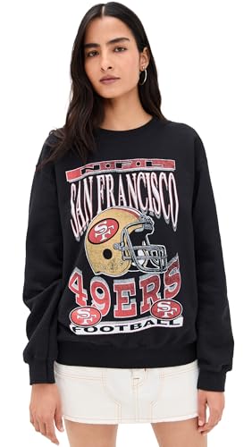 Junk Food Womens 49ers Helmet Crew Fleece Black XS