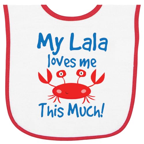 inktastic My Lala Loves Me Grandchild Crab Baby Terry Cloth Bib