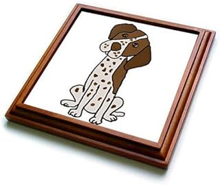 3dRose Funny Cute Rudolph Reindeer Pickle Christmas Cartoon Trivet With Tile, 8