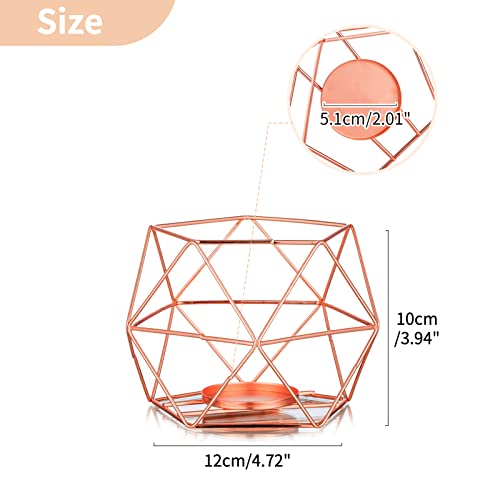 Nuptio Pillar Candle Holders For Tables , Rose Gold Tea Light Holders Candle Holder Centrepiece For Tealight And Pillar Candle, Perfect For Birthday Party Wedding Events Home Decoration, 2 Pcs #TOP4