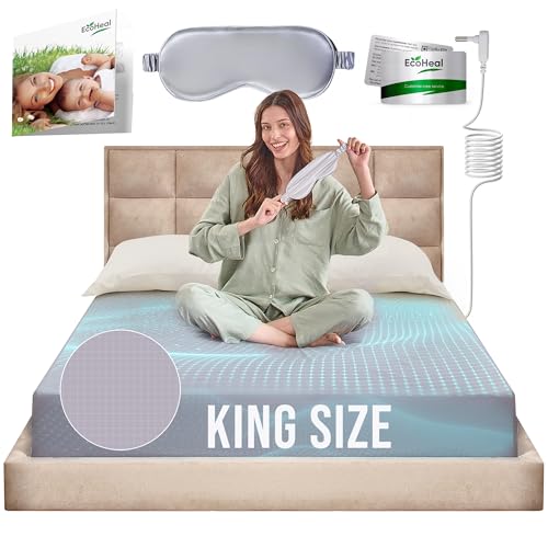 Earth Grounding Fitted Sheet King Size Gray with 12% Silver Fiber & 4% Silk & 84% Organic Cotton - Gray - Soft Earth Grounding Well Bed Sheets - Grounded Conductive Bed Sheets for Better Sleep