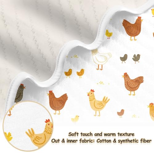 Image of Chickens and Chicks Baby Swaddle Blanket for Boys and Girls, Muslin Baby Receiving Swaddle Blanket, Soft Cotton Nursery Swaddling Blankets for Newborn Toddler Infant
