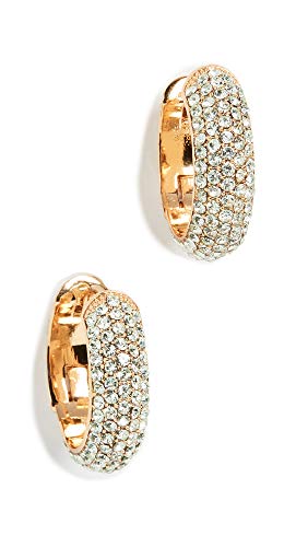 Kate Spade New York Women's Candy Drops Pave Huggies, Mint, Green, Gold, One Size