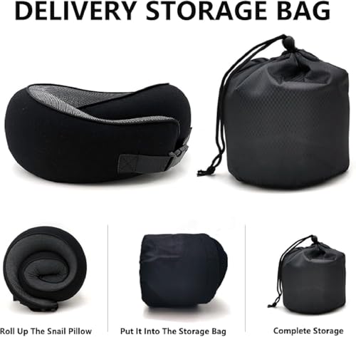 Almohada de cuello de viaje, almohada de espuma viscoelástica en forma de U para mayor comodidad y transpirabilidad, ideal para el hogar, oficina, camping y senderismo