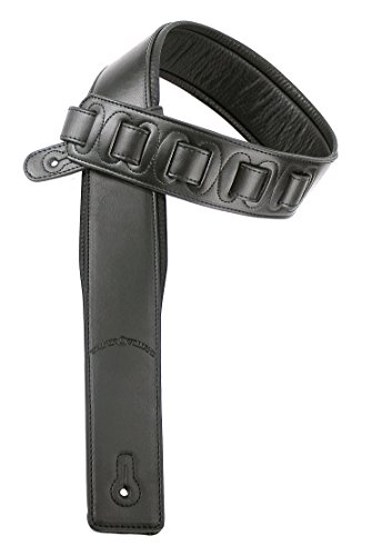 Walker & Williams G-918 Finition naturelle Cuir Noir rembourré Sangle de guitare - Les Beatles, Paul McCartney, John Lennon, RIngo Starr, George Harrison Walker & Williams G-918 Finition naturelle Cuir Noir rembourré Sangle de guitare – Image 4