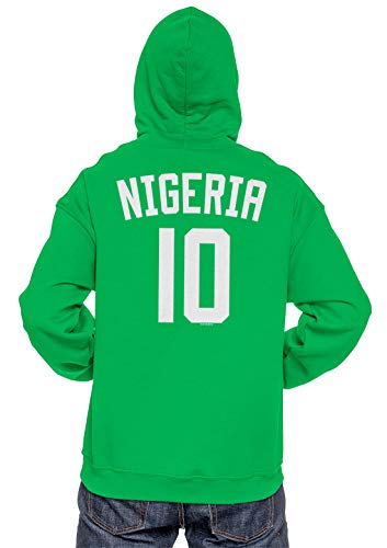Nigeria Football Jersey - Africa National Soccer Unisex Hoodie Sweatshirt (Kelly, Large)