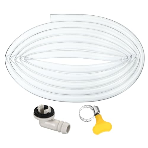 PATIKIL 9.8Ft Air Conditioner Drain Hose, 2 Set Universal AC Drain Hose Portable Leakproof Air Conditioner Drain Kit with 3/5 Hose Connector and Clamp for Window AC Mini Split Unit Parts