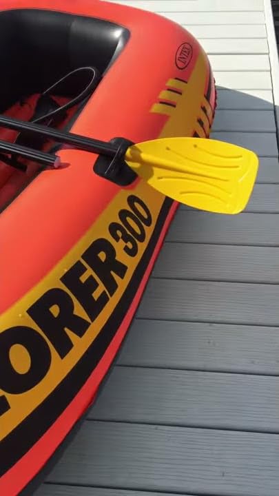 Image of Explorer 300, 3 Person Inflatable Boat for Flood Rescue, Adventure, Rafting, Fun and Enjoyment of River and Swiming Pools Fishing, with Oars & Air Pump (58332)