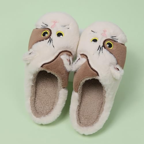 Image of Cute Cow Animal Print Slippers for Women - Beige, Flat, Open Toe, Lightweight, Casual, All Seasons