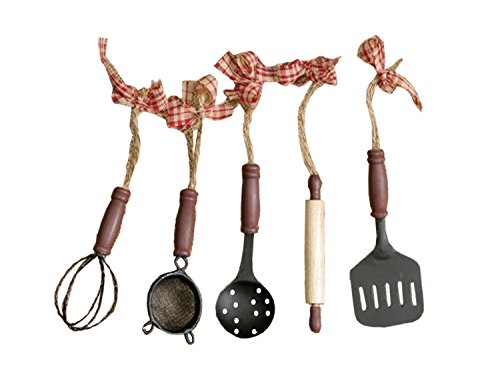 Set of 5 Kitchen Utensil Ornaments