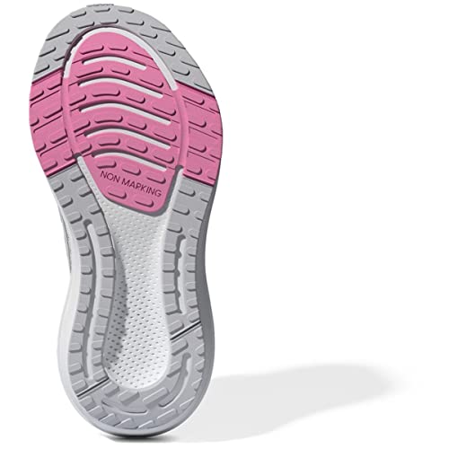 adidas boys EQ21 Run 2.0 Elastic Lace Running Shoes, Cloud White-matte Purple Metallic-bliss Blue, 3 Big Kid2