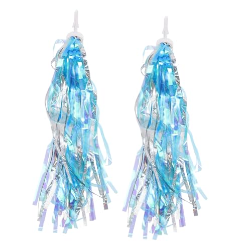 HOMOBABE 2個 用スクーター自転車ストリーマー 光沢鮮やかなハンドルタッセル 飾り付きアクセサリー 風になびくリボン 男女兼用