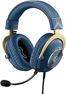 Logitech G PRO X Gaming Headset - Blue VO!CE, Detachable Microphone, Comfortable Memory Foam Ear Pads, DTS Headphone 7.1 and 50 mm PRO G Drivers, Official League of Legends Edition - Blue / Gold