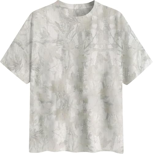 Image of Womens Camo Shirt Oversized Maple Leaf Short Sleeve T Shirts Tops | Loose Fit,White Camo T-Shirt,Crew Neck,Half Sleeve,Everyday Outfits,Gym,Workout,Home,Work,Hiking,2026 Basic Tee