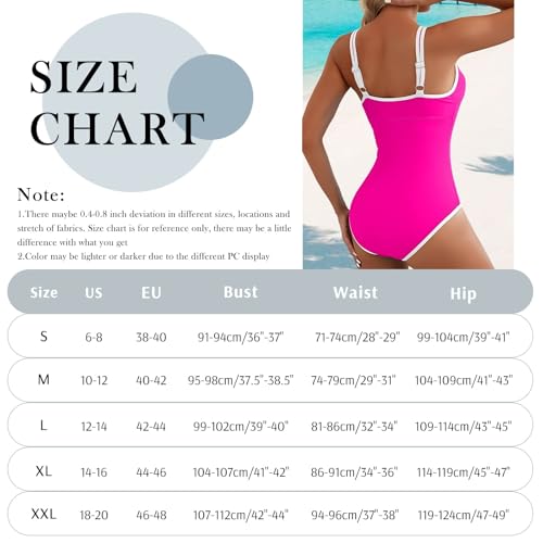 YNIQUE Women's One Piece Swimsuit 2025 Color Block Slimming Tummy Control Bathing Suit V-Neck High Waist Swimsuits4