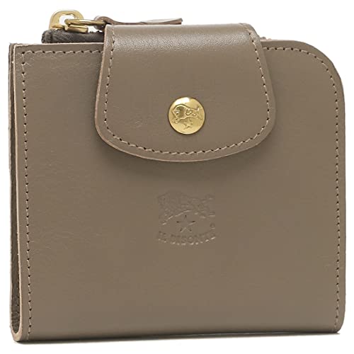 未使用　IL BISONTE　レザー二つ折り財布　グレージュ　コンチョ IL BISONTE イルビゾンテ 財布 二つ折りコンチョウオレット 二