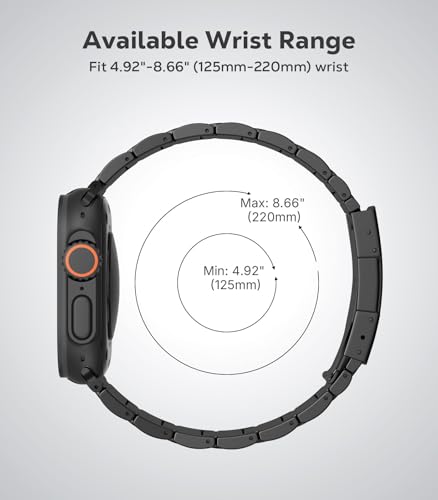 Image of MoKo Upgraded Titanium Watch Band, Compatible with Apple Watch Ultra 3 / Ultra 49mm, Replacement Strap for iWatch 46mm /45mm /44mm /42mm, Metal Band for Series 11 /10 /9 /8 /7 /6 /5 /4 /3 /2 /1 /SE3 /SE2 /SE