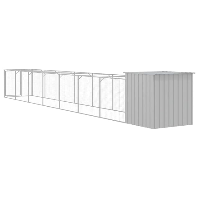 Foto 6 de 7 de vidaXL Caseta Perros Corral Acero galvanizado Gris Claro 110x813x110cm