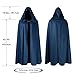 JEGERMIG Blue Medieval Hooded Cloak Halloween forest Wizard Costume Cosplay Witch Cape