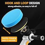 Dual Action Polisher Buffer Machine: DEKOPRO 800W Electric Random Polish Kit with 150MM Pad, 6 Variable Speed 1800-5500RPM 9MM Orbit- for Car Detailing Polishing Waxing - Image 5