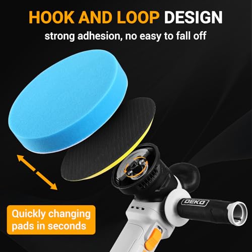 Exzenter Poliermaschine Auto 800W: DEKOPRO Doppelte Aktion poliermaschine Set mit 150MM Pad, 6-stufige variable Geschwindigkeit 1800-5500RPM 9MM Orbit – für Autodetailing, Polieren und Wachsen