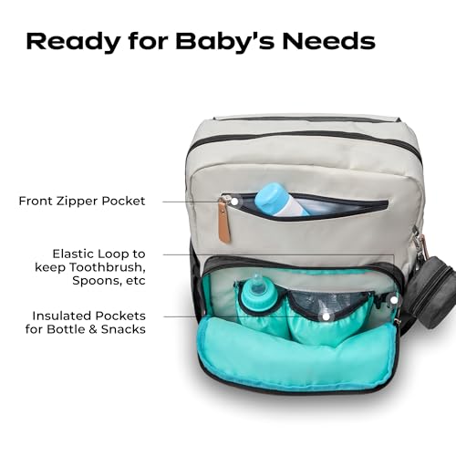 Image of Luxury Baby Diaper Bag For Mother Multi-Utility Backpack with Detachable Pouch - Spacious Travel & with Multiple Compartments, Padded Shoulder Straps, Side Pockets & Top Handle - Lightweight