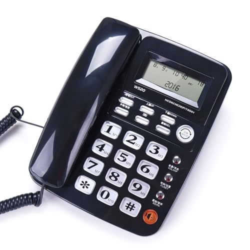 Teléfono Fijo con Botones Grandes Y Carcasa Anticaída Altavoz Y Pantalla De Llamada para Personas Mayores Teléfono Fijo De