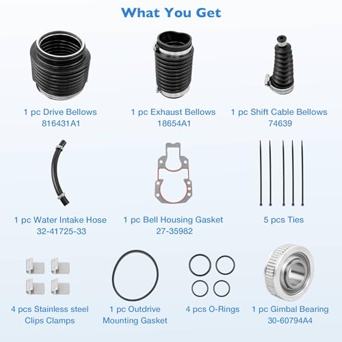 Transom Seal Bearing Bellows Repair Kit - Compatible with MerCruiser Alpha One Gen 2 (1991 and Up) Stern- Includes Gimbal Bearing & Exhaust Bellow- Part Number 30-803099T1 by ATRACYPART - Image 6