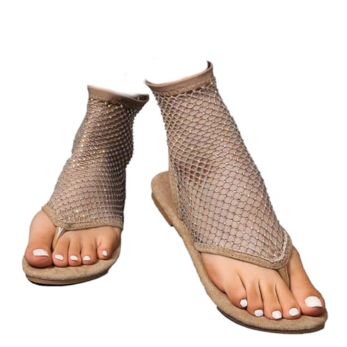 Women Ultra Comfortable Shiny Gem Mesh Flats, Glittery Stretchy Net Shoes, Elasticity Slip on Mesh Flat Shoes