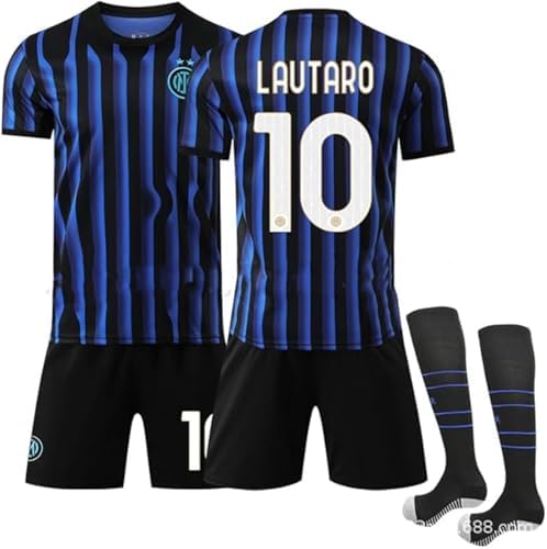 [HALASRTB] 2025-2026シーズン インテル・ミラノ ホーム ラウタロ・マルティネス 10番 応援 サッカー ユニフォーム 上下セット 靴下付き 大人 ジュニア レプリカ キッズ 非公式 [並行輸入品]