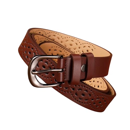 Vintage Leather Waist Belt Hollows Flower Pattern Waistband Women Fashion Belt for Parties and Travel3