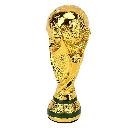 Kufoo Réplica de troféu de taça de ouro, base grossa de troféu de futebol mundial 2022 ecologicament