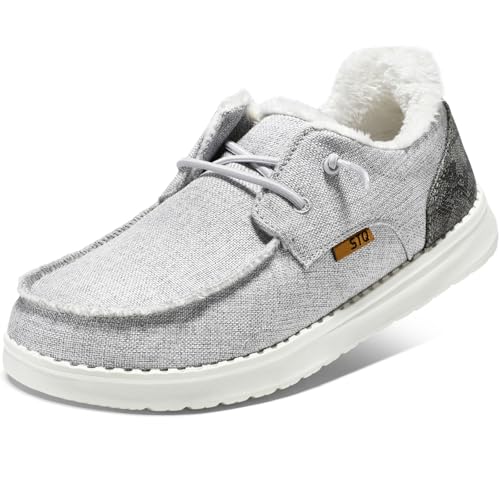 STQ Fur-Lined Orthopedic Slip-On Loafers