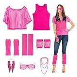【Ideales Geschenk】：Es gibt eine große Auswahl an Kleidung und Accessoires aus den 80 Jahren, die gemischt und kombiniert werden können und sich als Geschenk für Ihre Verwandten und Freunde eignen. Die sich als Geschenk für damen mädchen kinder oder Freunde eignen, die Retro- und Sportstil lieben.