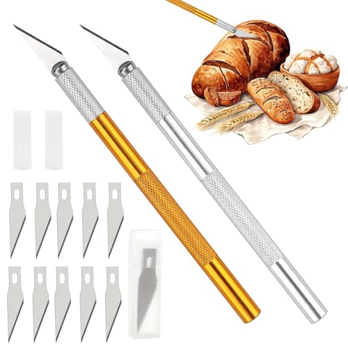Craft Knife Exacto Knife Hobby Knife Set Include 2pcs Craft Scalpel Knives & 10 Spare Blades Precision Carving Knifes Utility Knifes for DIY Art Crafting Modelling Paper Cutting Scrapbooking