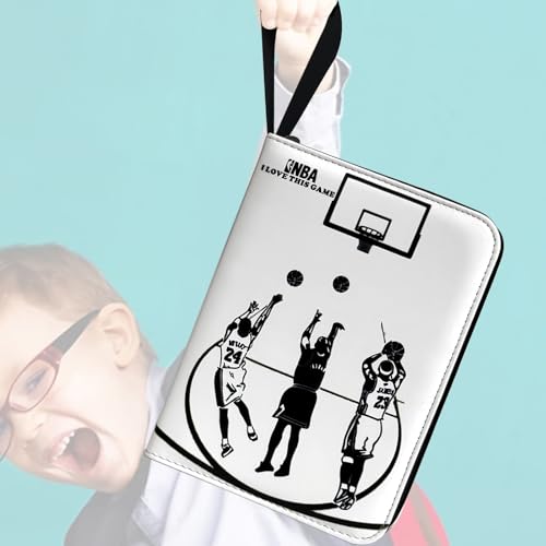 Basketball Card Binder - 400 Capacity 4-Pocket Trading Card Album, 3 Ring Card Holder Binder, Waterproof PU Leather, Zip Closure, Perfect Christmas Birthday Gift for Collectors by Rmannke - Image 5