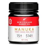 New Zealand Honey Co. Miel de Manuka UMF 15+ / MGO 514+ – Cruda y Monofloral, Analizada en Laboratorio Independiente – Origen Nueva Zelanda, Trazable QR – 250g