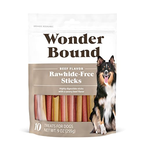 Image of Wonder Bound Beef Flavor Dog Treat Sticks - 10 Count - Rawhide-Free, Dental Health Chews for Plaque & Tartar Control, Easy to Digest, Long-Lasting