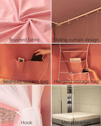 Mosquitera con dosel de doble capa gris lavable y resistente al uso 7